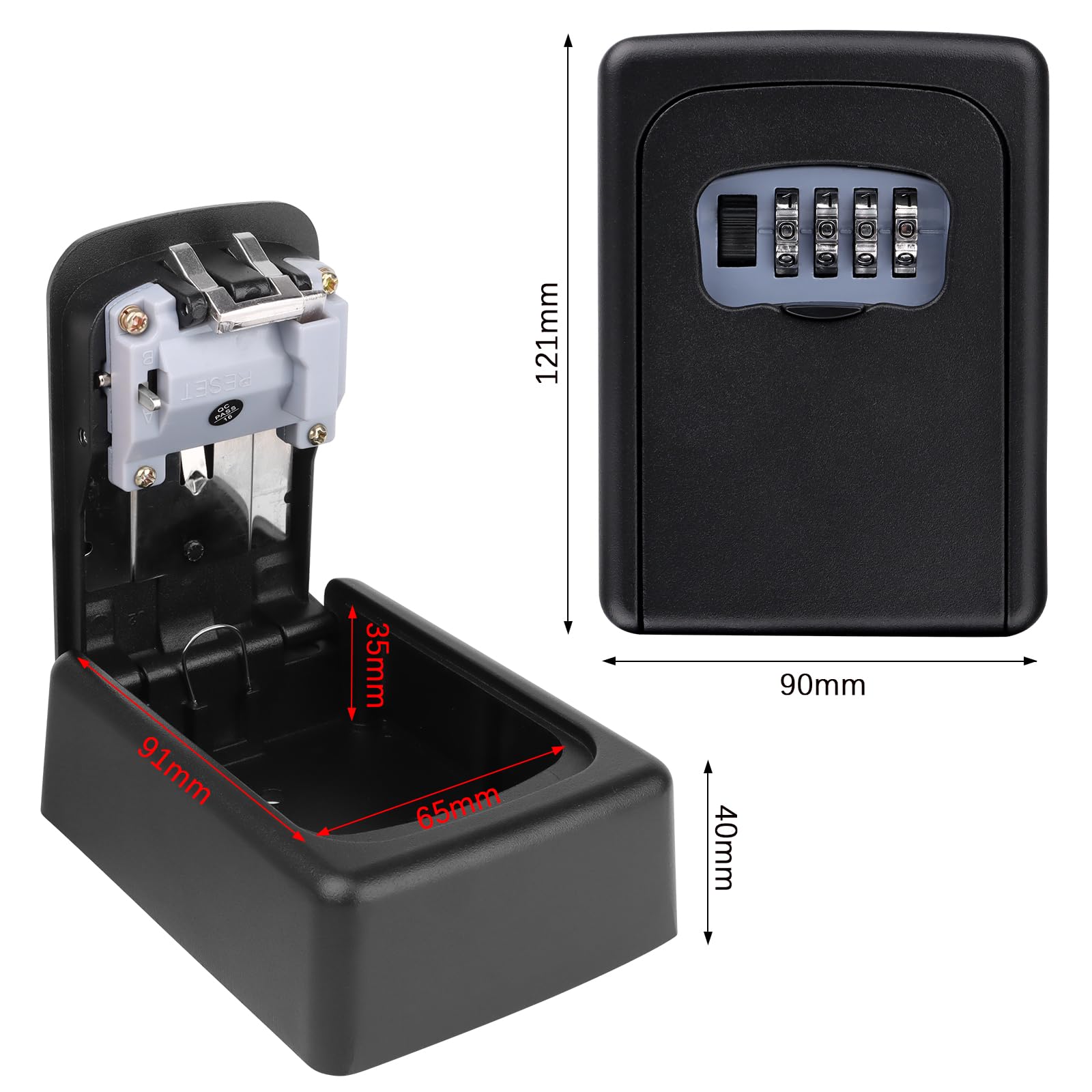 Cassetta Di Sicurezza Esterna Con Codice 4 Cifre - Cassaforte Portachiavi Impermeabile Per Casa, Garage, Scuola - Foto 9