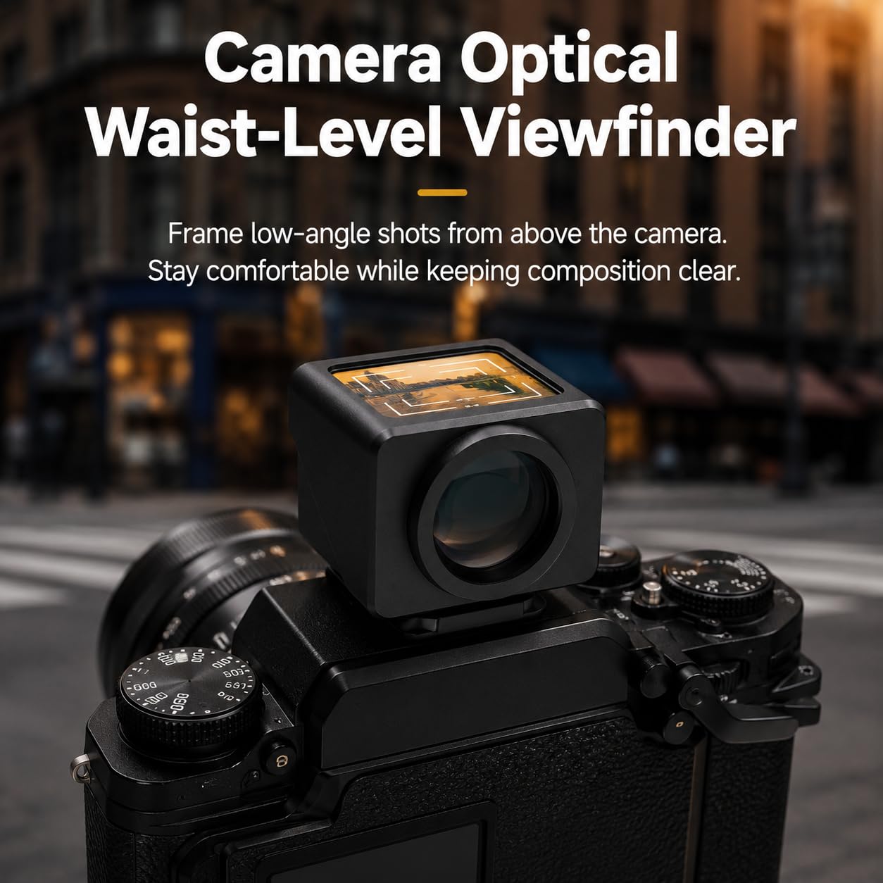 Mirino ottico della fotocamera all'altezza della vita, FOV da 28 mm