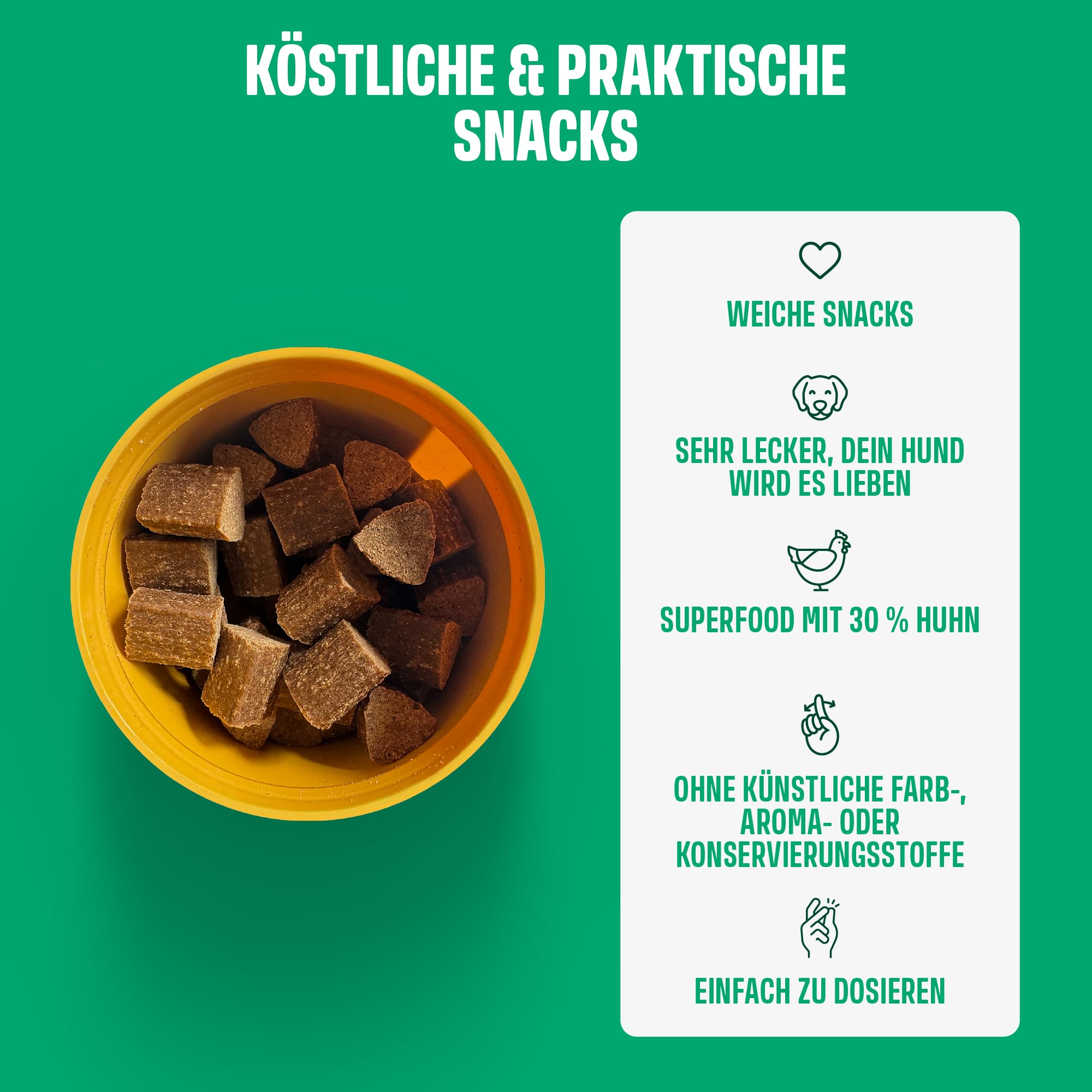 ivvi Ulmus für Hunde – Weiche Ulmenrinde Snacks mit Kürbis & Leinsamen – Verdauungssnacks mit 30% Huhn – Für Sensible Hunde & eine ausgewogene Verdauungsroutine – 270g, 60 Snacks