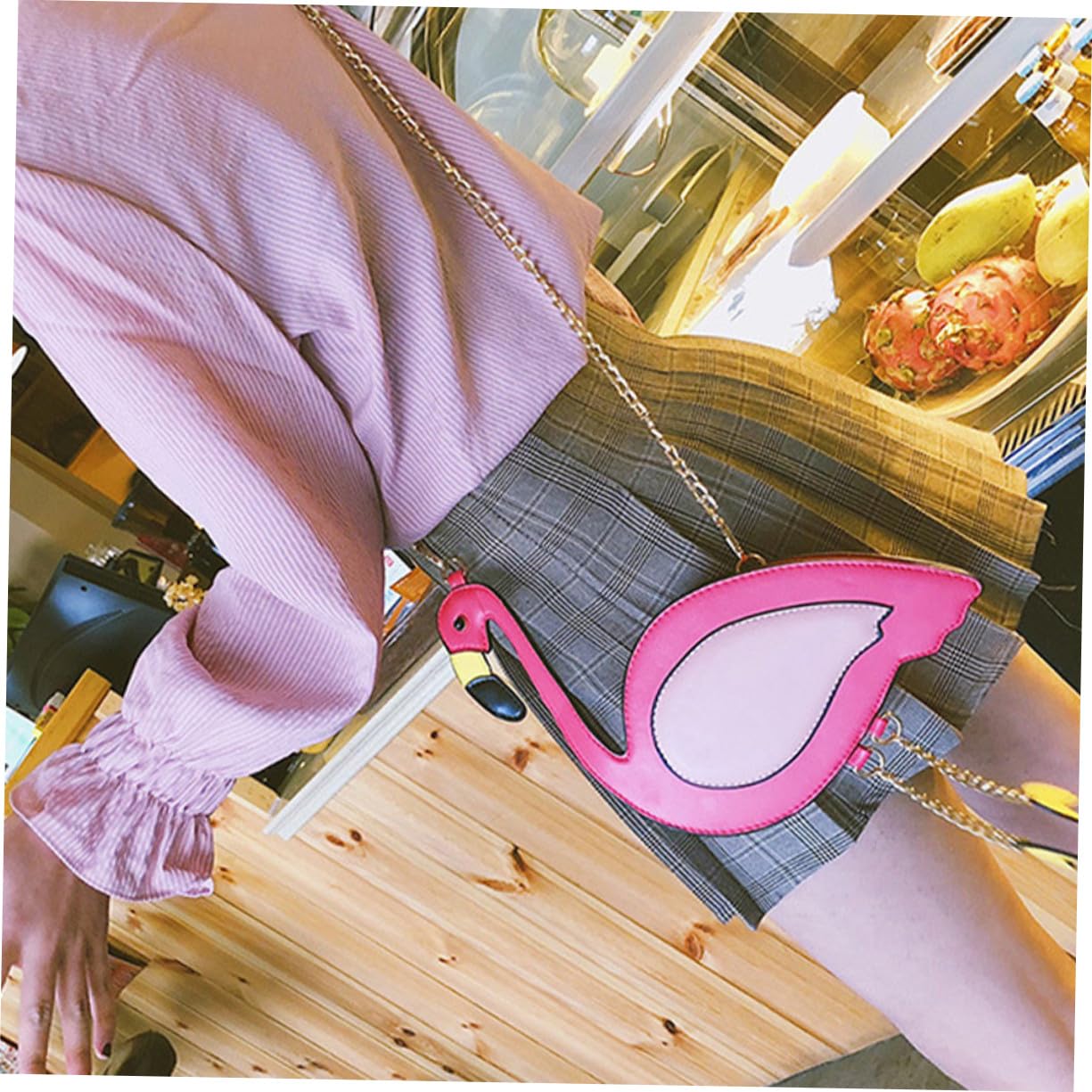 NOLITOY Bolso Bandolera de Mujer Diseño de Flamenco Portátil y Ligero, Estilo Divertido y Moda para Compras y Uso Diario