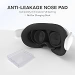 APEXINNO VR Silicone Face Pad Cover and Anti-Leakage Nose Pad for Meta Quest 3 Original Headset Accessories, VR Face Cushion Pad Light Blocker for Oculus Quest 3 Headset (Black)