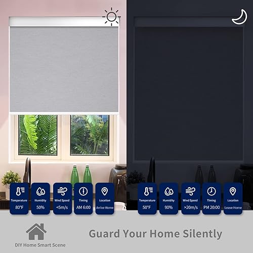 Miniatura 3 de M-ANSNIX - Persianas inteligentes sin taladro, persianas enrollables opacas con control remoto inalámbrico, persianas automáticas para ventanas,