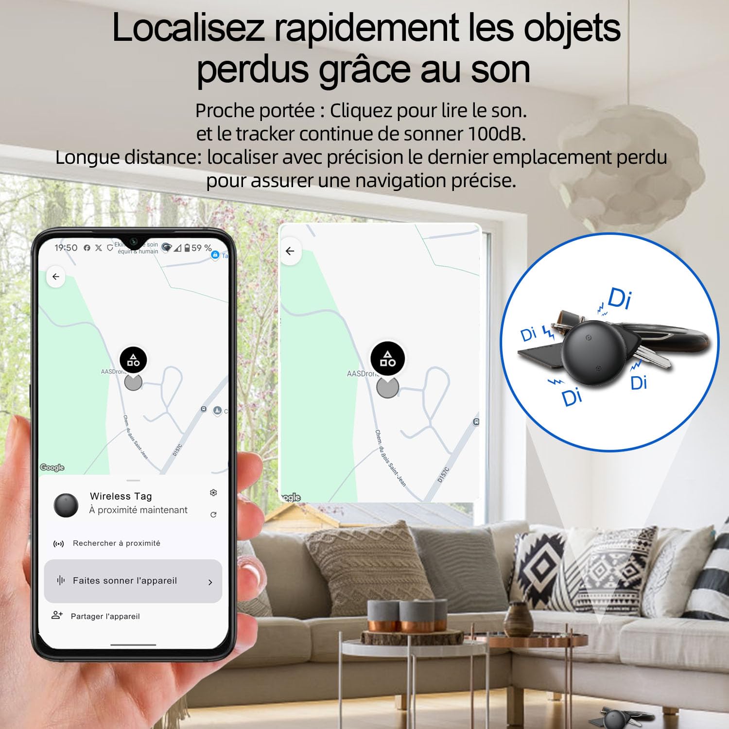 2Pcs Android Traceur Smart Tag Android Fonctionne Avec L’app