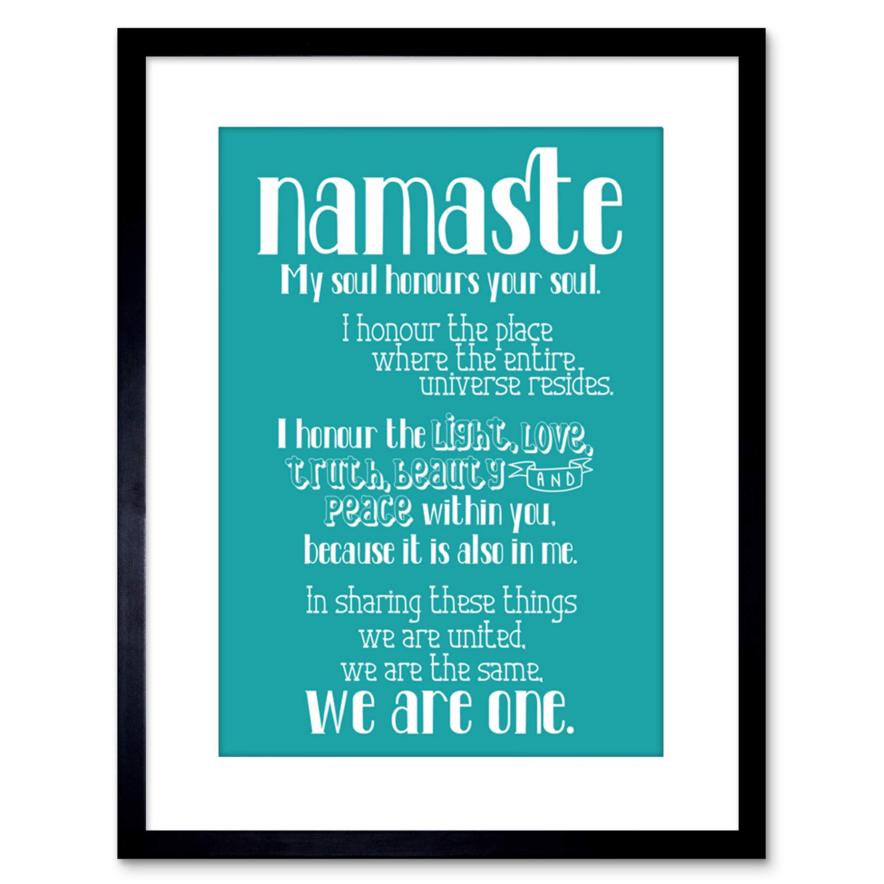 Wee Blue Coo QUOTE TYPOGRAPH TEXT NAMASTE BLUEBOARD DEFINITION FRAMED PRINT F97x11727