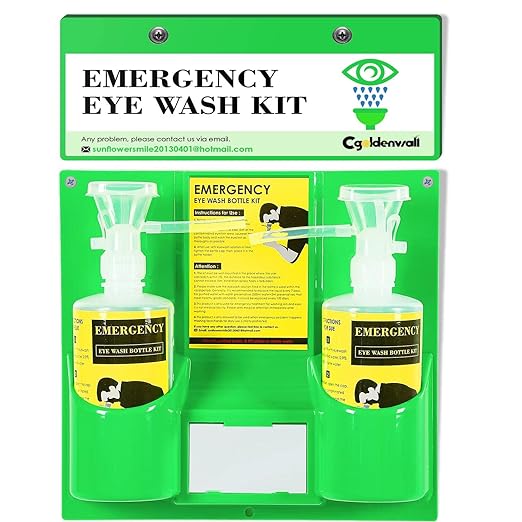 CGOLDENWALL Portable Eye Wash Station Wall Mounted Eyewash Station with