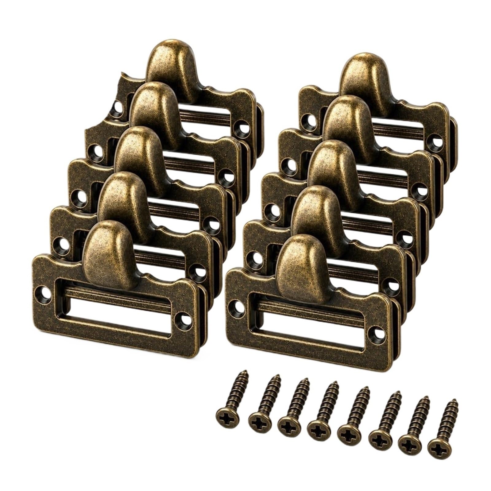 50 Pcs Zinc Alloy Cabinet Drawer Label Pulls Retro Bronze Tag Holder Frame