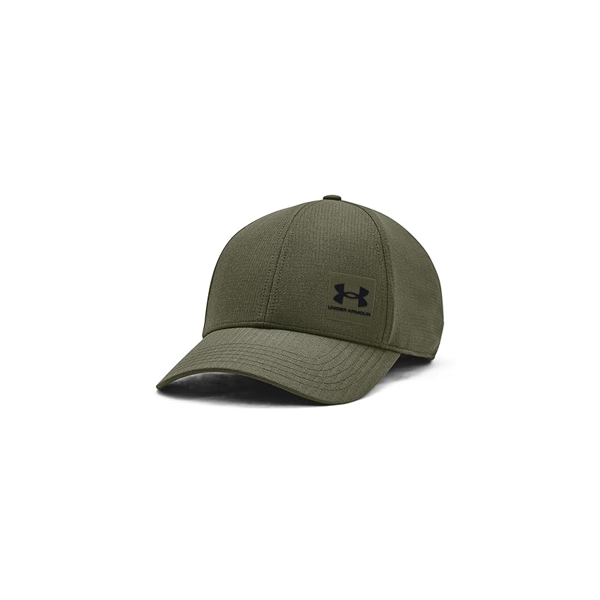 Under Armour Uomo ISO-Chill ArmourVent Stretch, Cappello con Visiera Curva Traspirante, Leggero e Resistente, Cappellino da Corsa con Fori di Ventilazione,Marine OD Green/Black,S/M