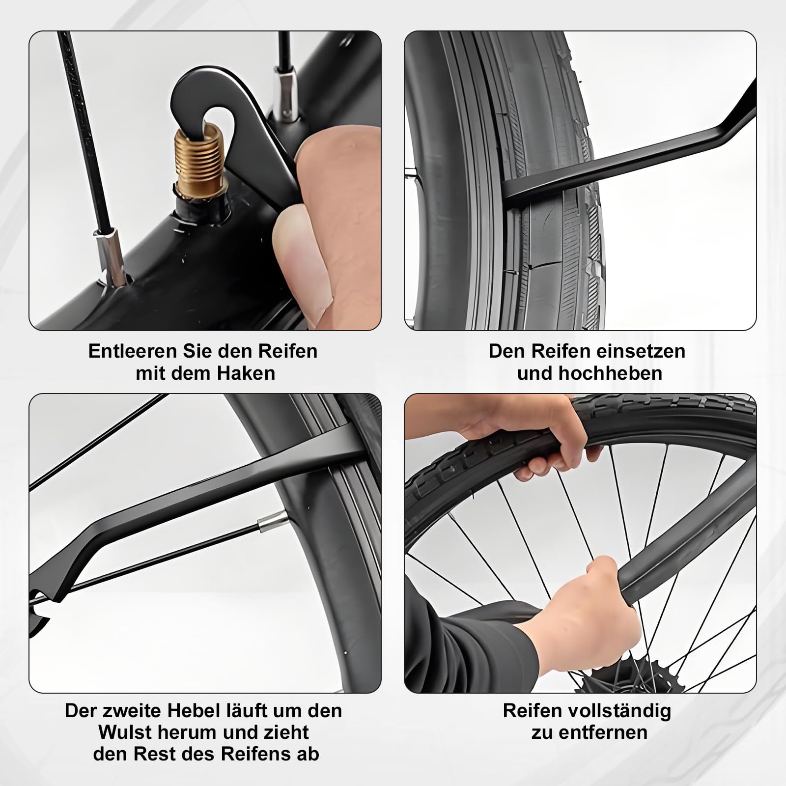 GOWTX 3er Set Reifenheber Metall - Fahrrad Reparatur Werkzeug