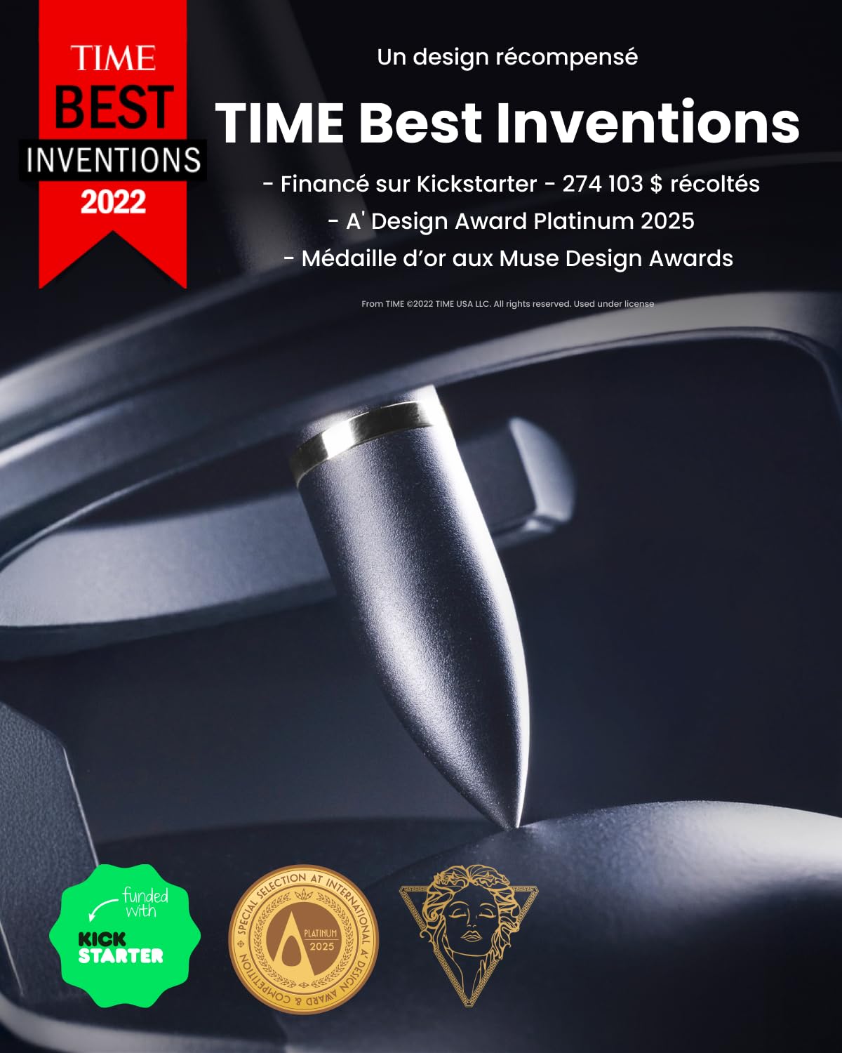 novium Hoverpen Interstellar - Stylo à Lévitation Magnétique, Design Inspiré de l’Espace, Stylo à Bille avec Recharges Schmidt, Idée Cadeau de Luxe, Space Black