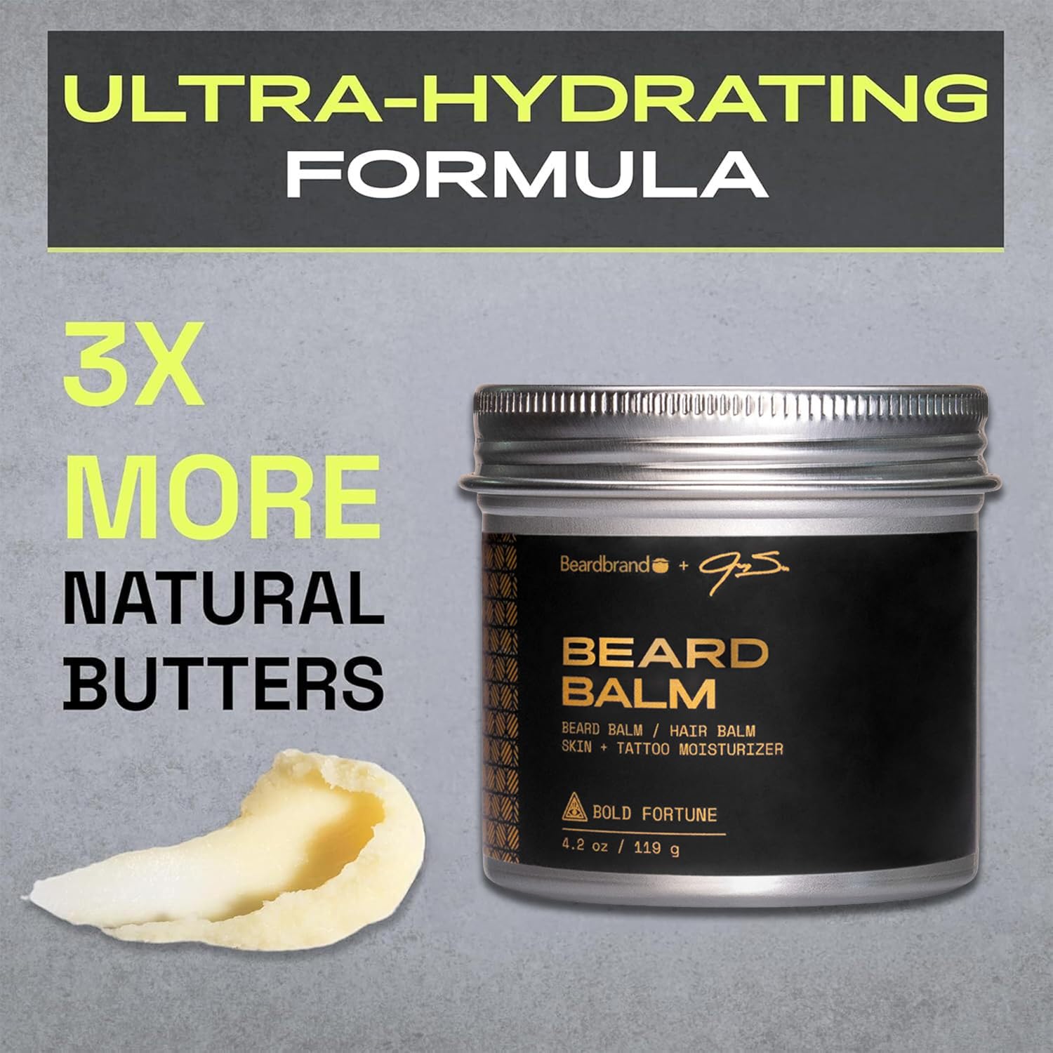 Beardbrand Utility Balm - Triple Butter Beard, Hair & Skin Moisturizer, 4.2 oz