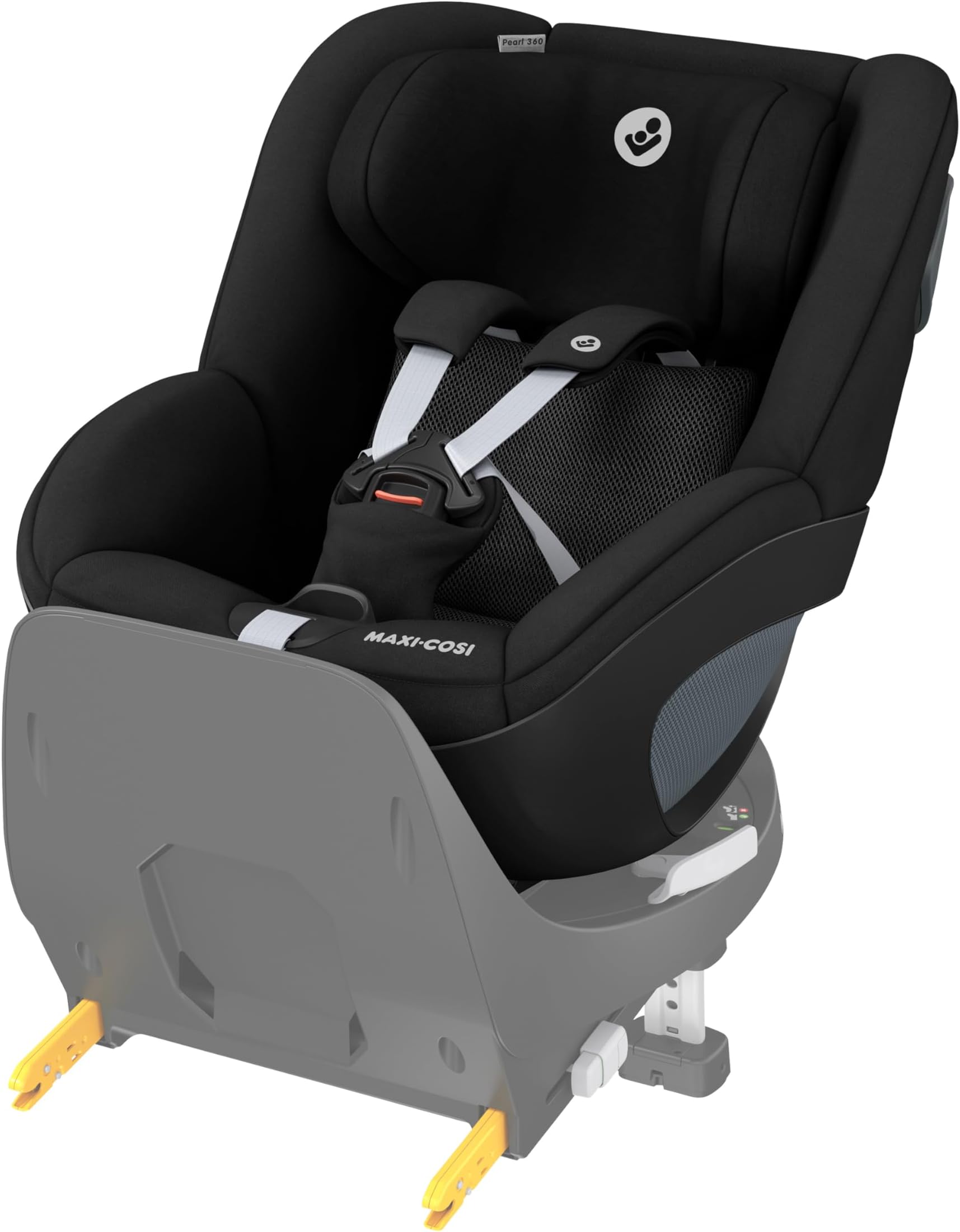 Maxi-Cosi Pearl 360 i-Size, Baby Car Seat, 3 Months-4 Years (61-105 cm), 360 Car Seat Swivel, One-Hand Rotation, ClimaFlow, Easy-in Harness, G-Cell Side Impact Protection, Authentic Black