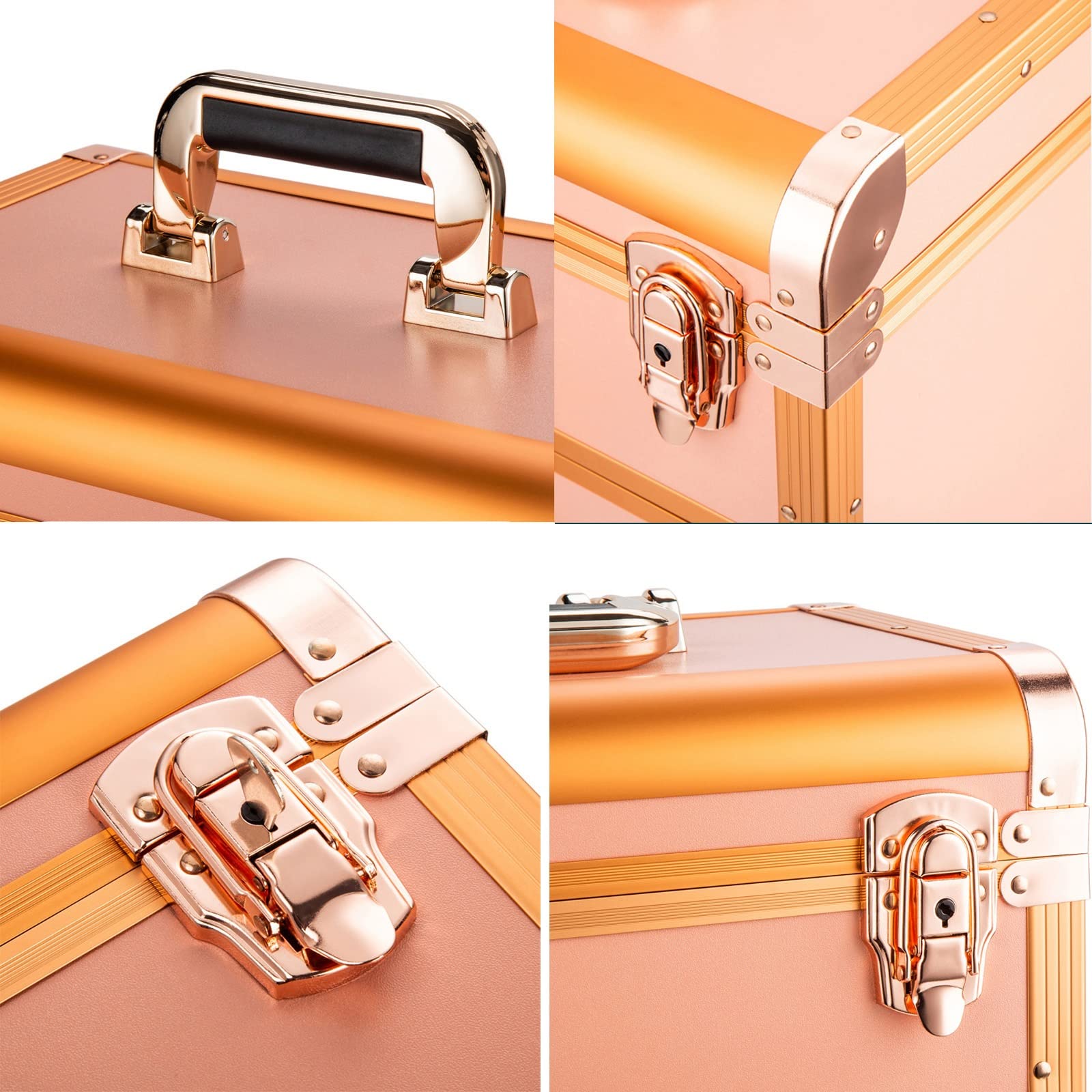 Beauty Makeup Train Case Trolley da Viaggio Cosmetic Bag Rolling Organizer Vanity Box, Rolling Makeup Case Travel Train Case con Ruote Trolley cosmetico, Robusta Maniglia per Il TR