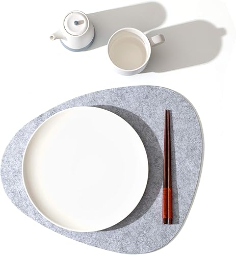 Miniatura 7 de chillify Juego de 6 posavasos para mesa, antideslizantes, resistentes al calor, lavables, adecuados para uso en exteriores, Gris claro, Juego de 6