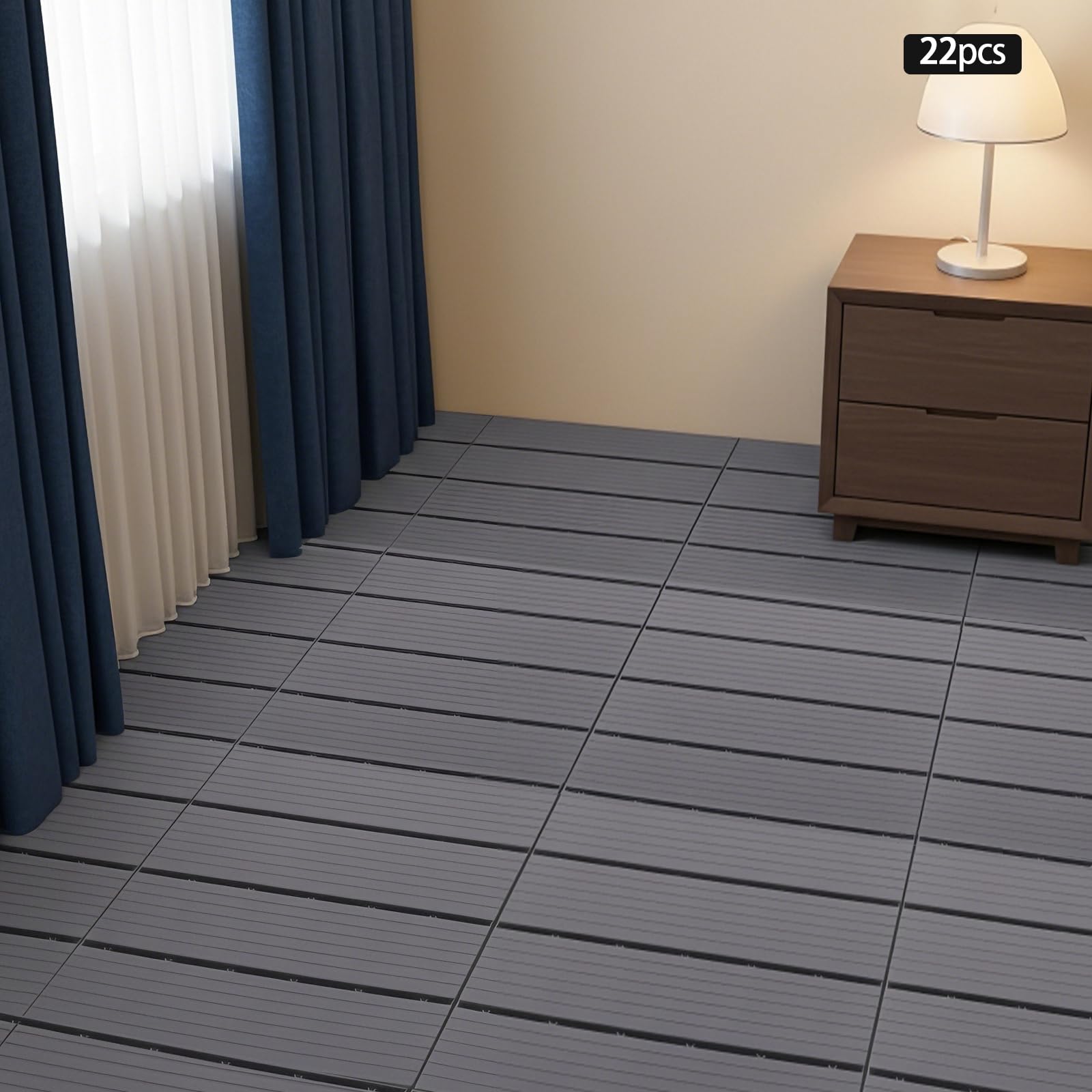 Piastrelle per terrazze e balconi, 30 x 30 cm, 22 pezzi per 2 m², grigio