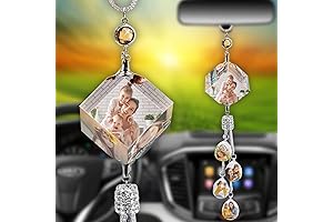 Personalized Photo Crystal Car Pendant: Treasured Memories on the Road