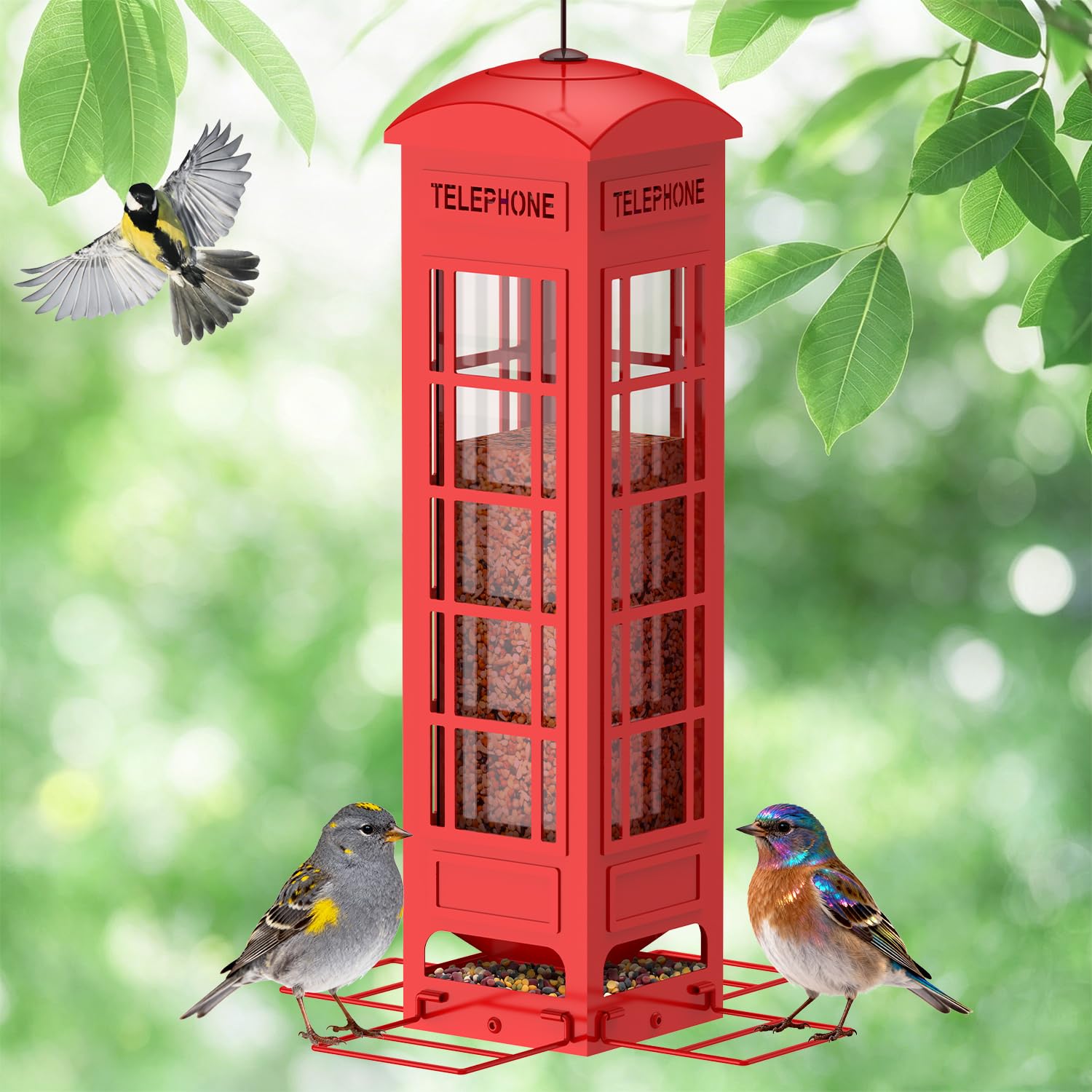 OMEUTY 3.2LB Red Squirrel Proof Feeder