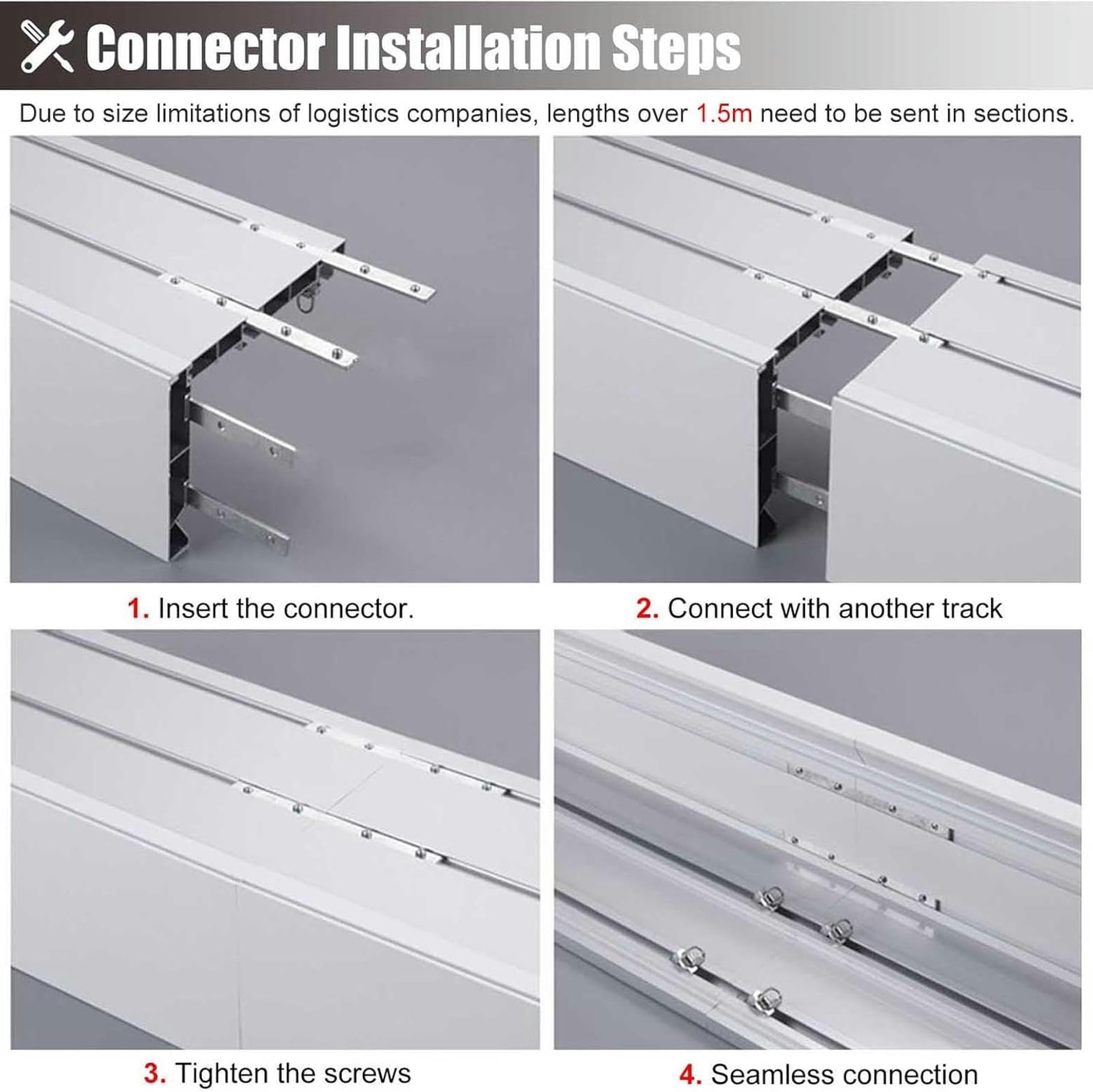 Cache-Rideau Blanc avec Tringle à Rideau Simple pour Fixation Murale (130 cm / 4,3 pi), Supports Inclus