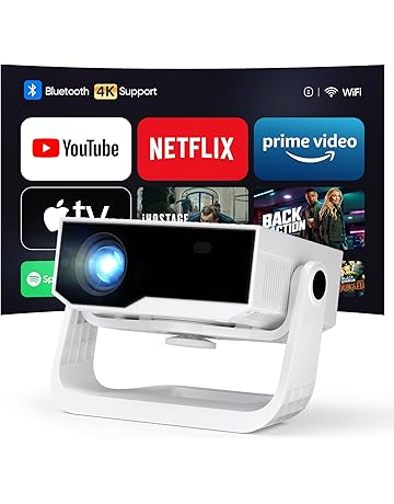 Wielio 2025 Ultra Smart Projector Built-in Apps, 32000 Lumens,Full HD 4K Supported, WiFi 6 & Bluetooth 5.2, Low Fan Noise (<29.8dB), Auto Keystone, Portable Movie Projector for IOS/Android/PS5