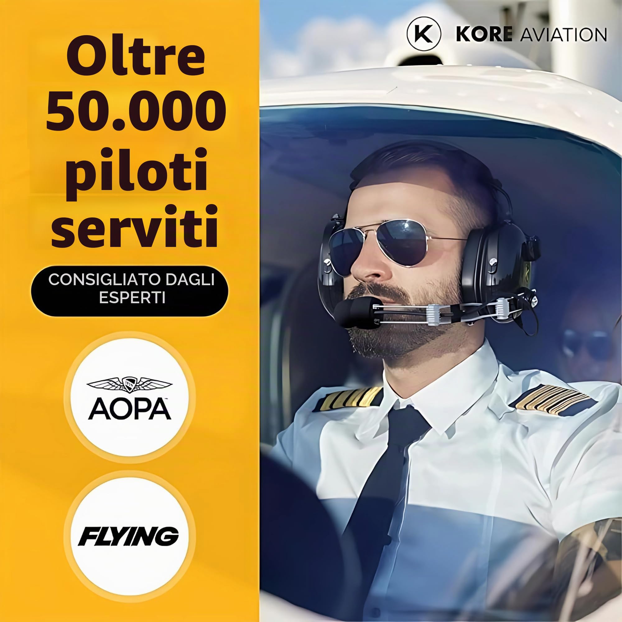 Kore Aviazione P1 Series Pnr Pilot Aviation Headset – Nero