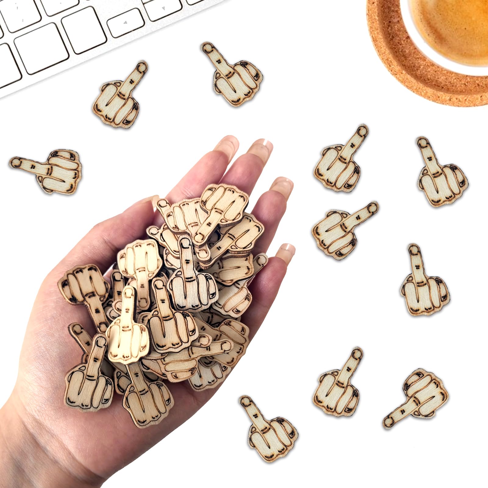 Fun-Plus Jar of Fucks to Give, Fuck Jar Gag Gifts, Bottle of Fucks, Fuck Wooden Cutout Letter in A Jar for Friends Families