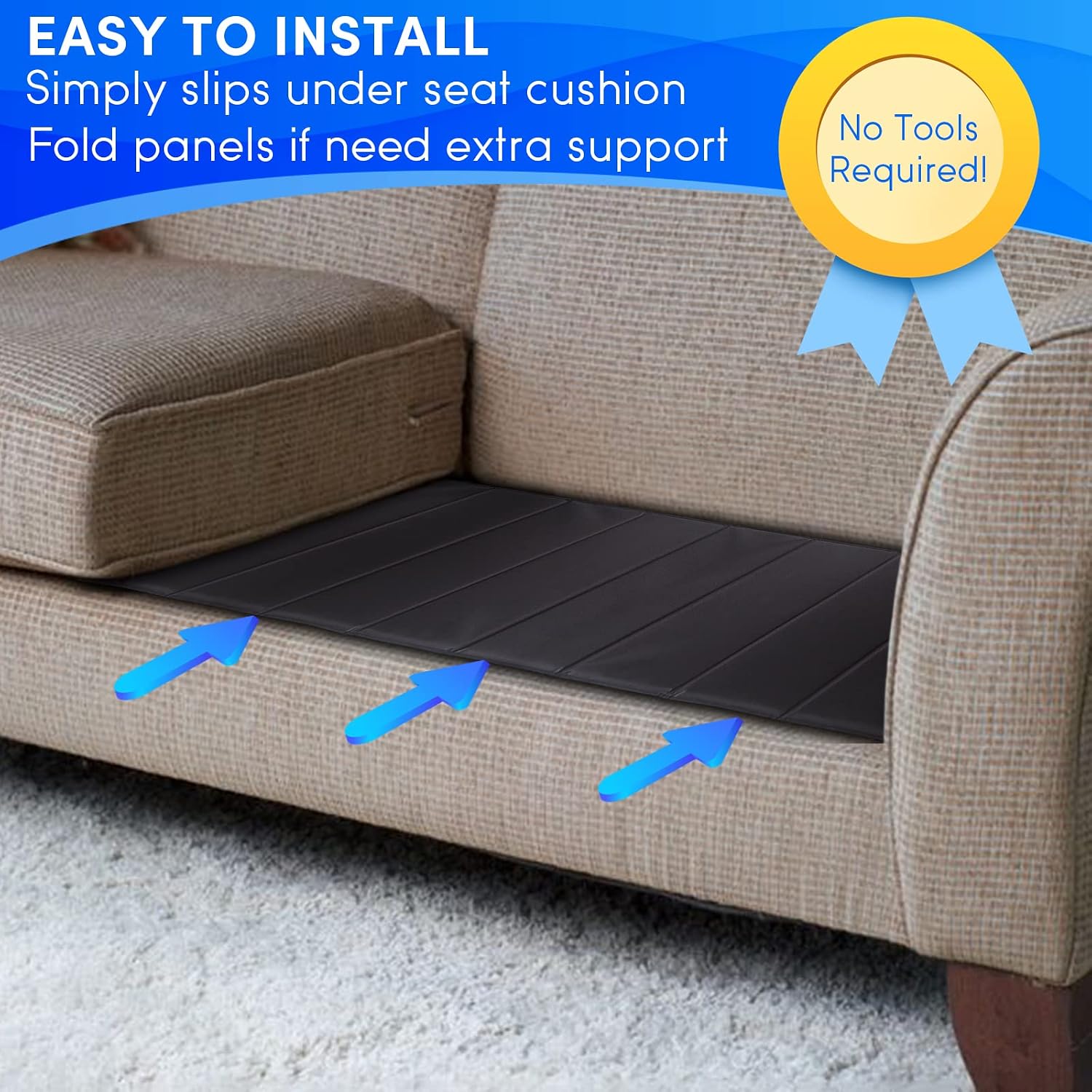 gelbesty Sagging Couch Cushion Support, Under Cushion Support for Sagging Cushion, Furniture Couch Seat Saver, Sofa Cushion Support Board, Recliner Cushion Support, 17x66 inch