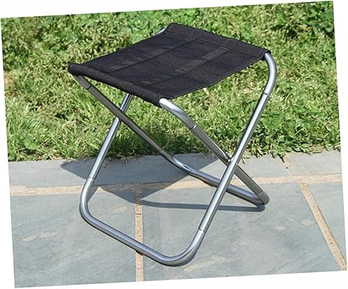 Miniatura 2 de Silla de camping plegable pequeña de 11.0 x 9.1 x 9.8 in, aleación de aluminio, taburete de barbacoa, superficie de lona, silla de tren de viaje