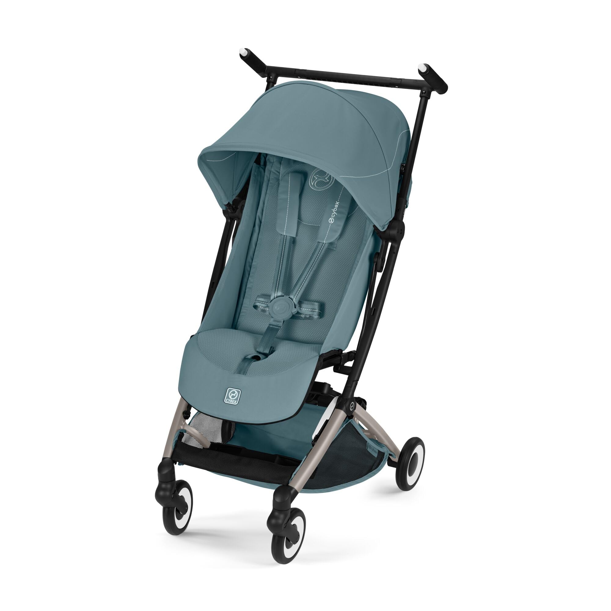 CYBEX Gold Wózek dziecięcy LIBELLE w rozmiarze pasującym do bagażu podręcznego, Od ok. 6 miesięcy do ok. 4 lat (maks. 22 kg), Ultralekki (tylko 6 kg), Jednoręczny system pasów, Stormy Blue