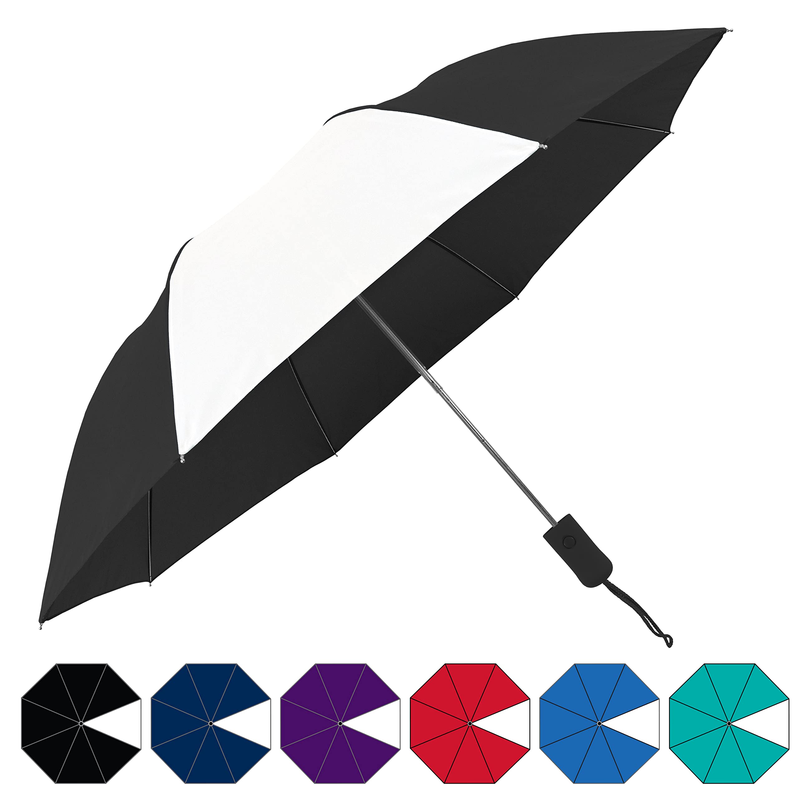 STROMBERGBRAND UMBRELLASStrombergBrand Packman 42 Inch Rain Windproof Auto Open Compact Folding Stick Umbrella, Waterproof & Lightweight Durable Travel Umbrella for Men and Women, Sturdy Umbrella with Carry Case