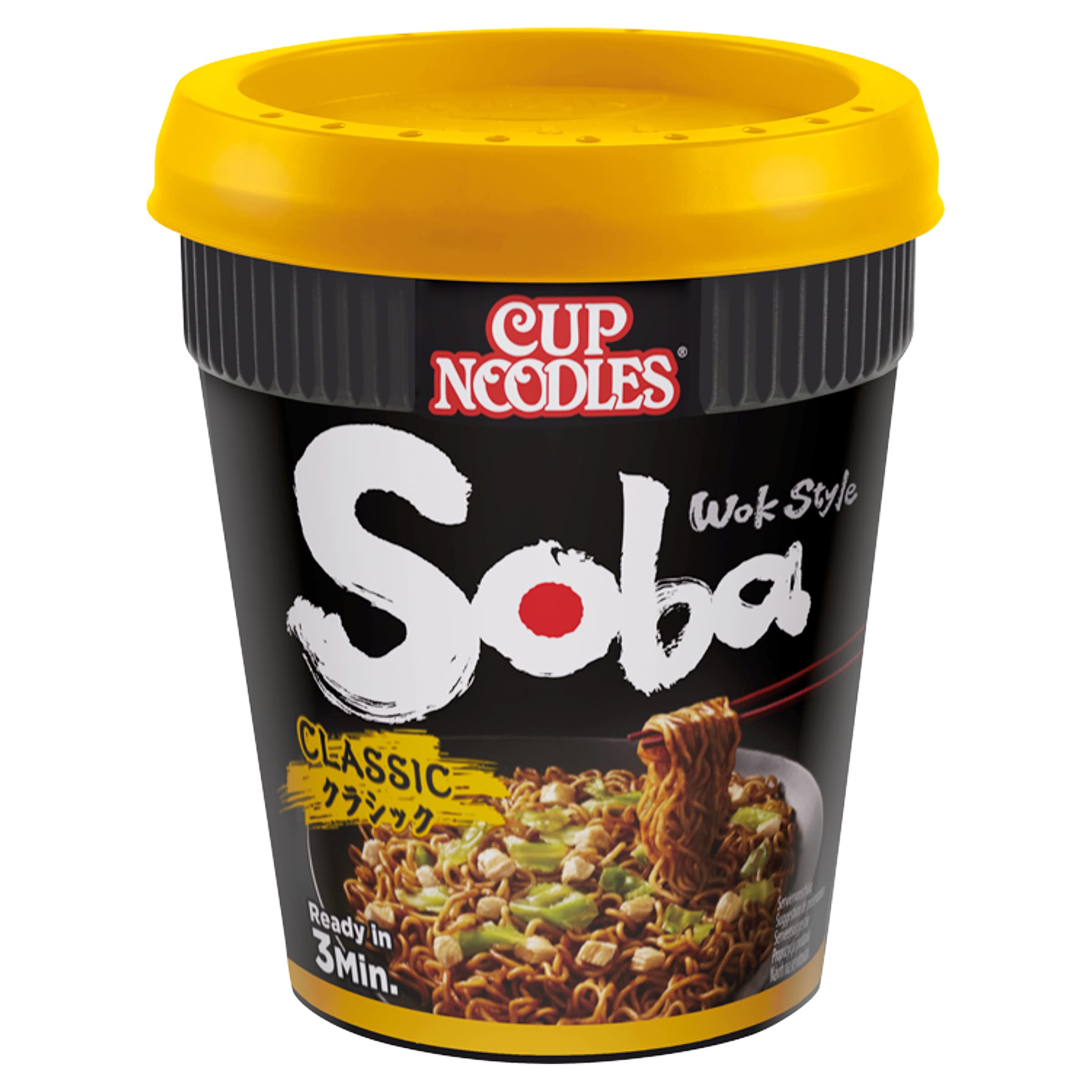 Nissin Soba, Wok Style Classic Cup Noodles, 90g (Pack of 8)