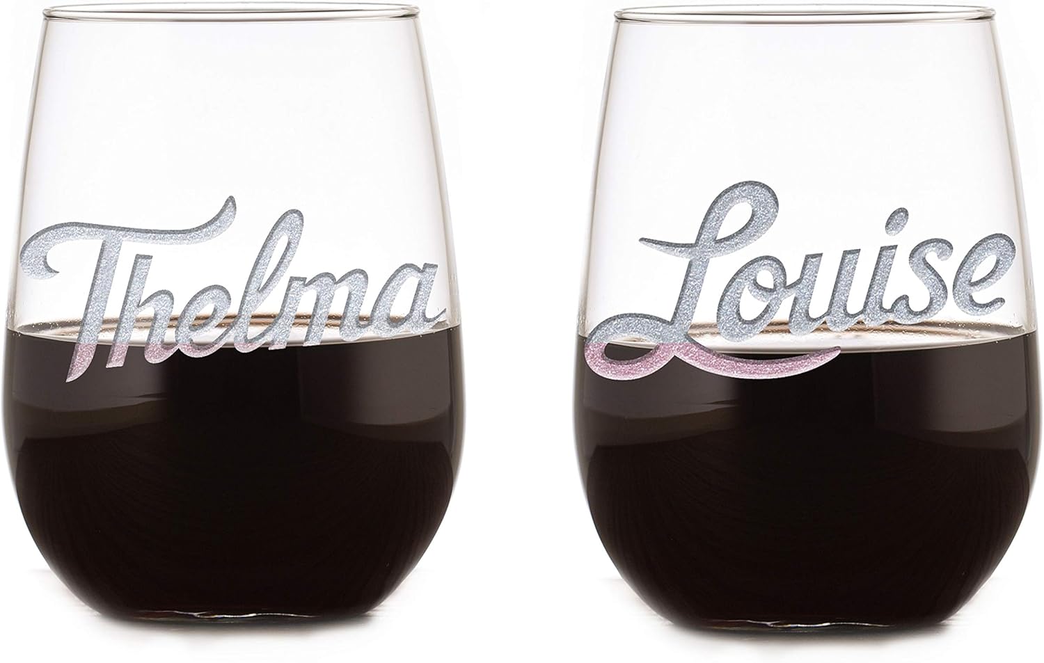 Thelma & Louise Engraved Stemless Wine Glass Set