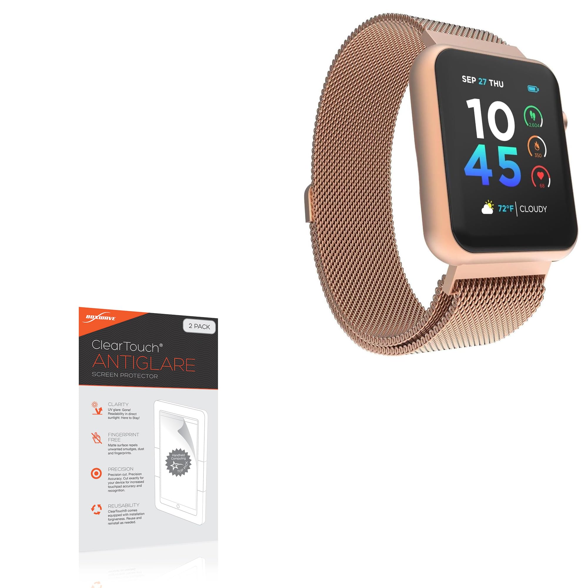 BoxWave Screen Protector Compatible With iTouch Air 4 Smartwatch (46cm) (196540353970) - ClearTouch Anti-Glare (2-Pack), Anti-Fingerprint Matte Film Skin