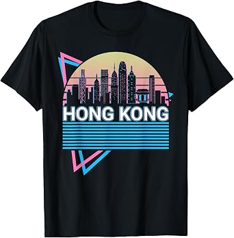 Hong Kong City Skyline Cityscape Retro T-Shirt