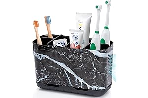 Boperzi Black Marble Toothbrush Holder: Elevate Your Bathroom Organization