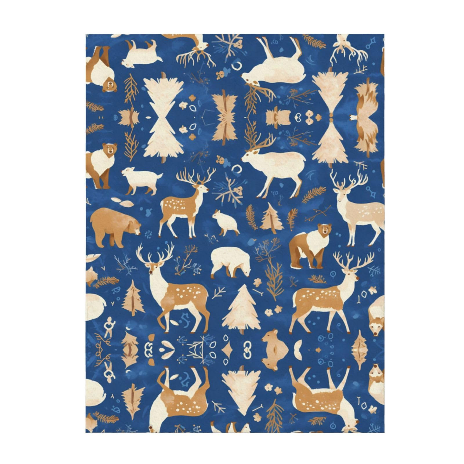 Couverture douce faune sauvage 203x152 cm pour lit et canapé