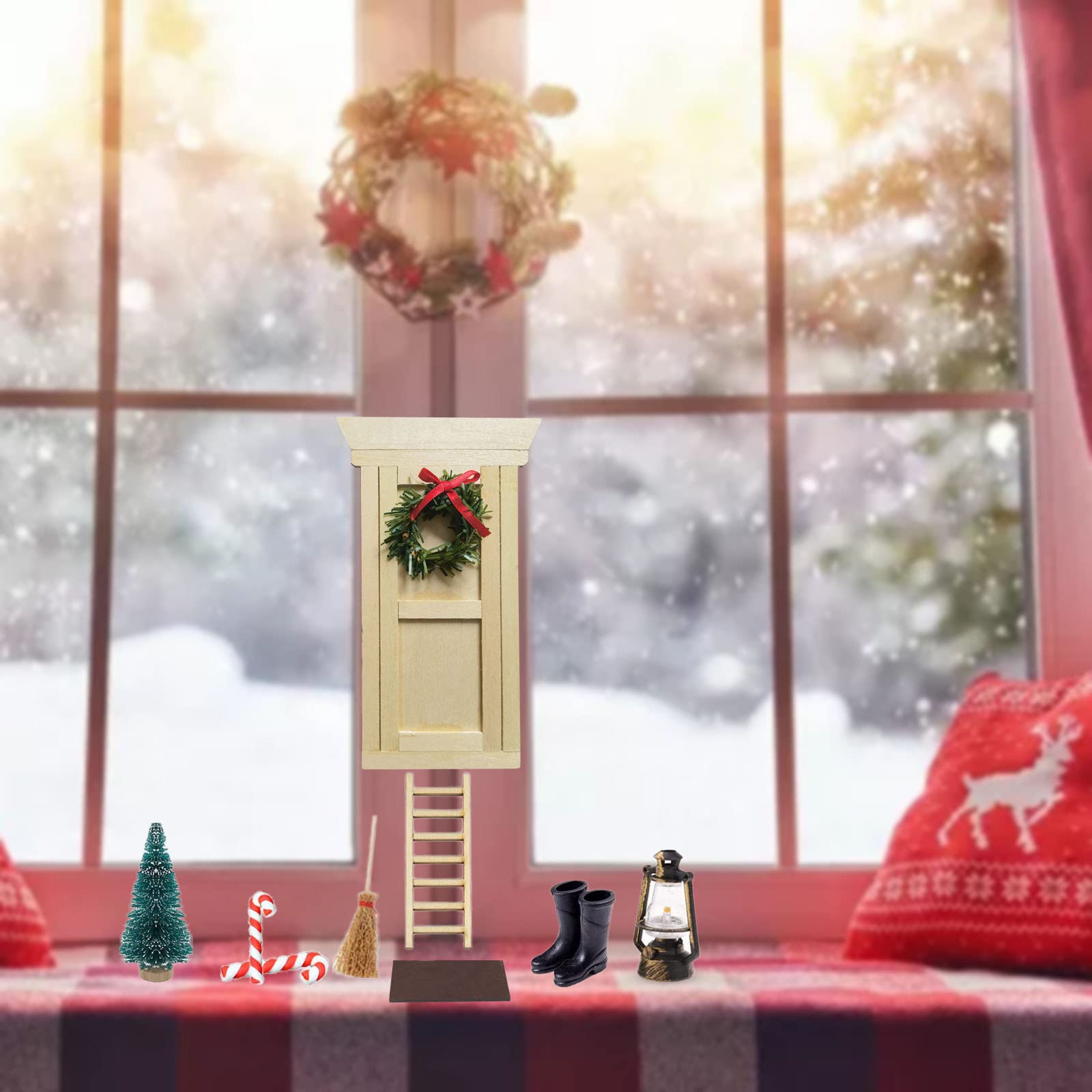 Set 26 Porte Degli Gnomi Di Natale, Decorazioni In Miniatura Con Albero, Stivali, Recinto, Fai Da Te