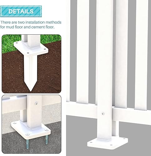 Miniatura 4 de Coarbor Panel de valla de vinilo de 46 x 36 pulgadas, 2 paneles de valla decorativa de jardín para patio, valla de vinilo al aire libre, barrera