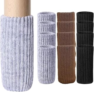 Protector Patas sillas - 12 pcs Calcetines para Silla Protectores De Suelo, Calcetines EláSticos Silla De Mesa Tejidos, para Todas Las Formas Patas De Muebles, Antideslizantes,silenciar