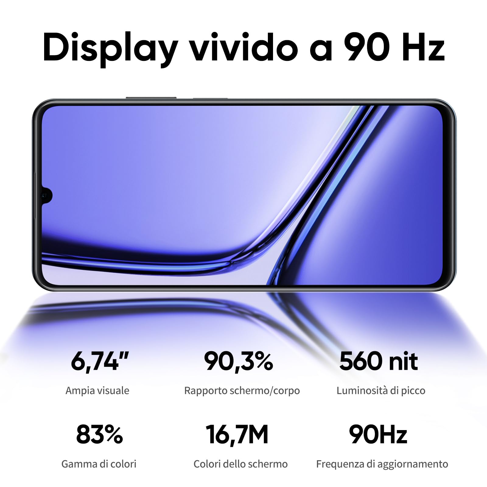 realme Note 50 Smartphone Android, 4G Cellulare Dual SIM, Display LCD da 6.74", 3GB RAM 64GB ROM, Fotocamera AI da 13MP, Batteria da 5000 mAh, Ricarica Veloce SUPERVOOC, Corpo sottile 7,99mm, Nero