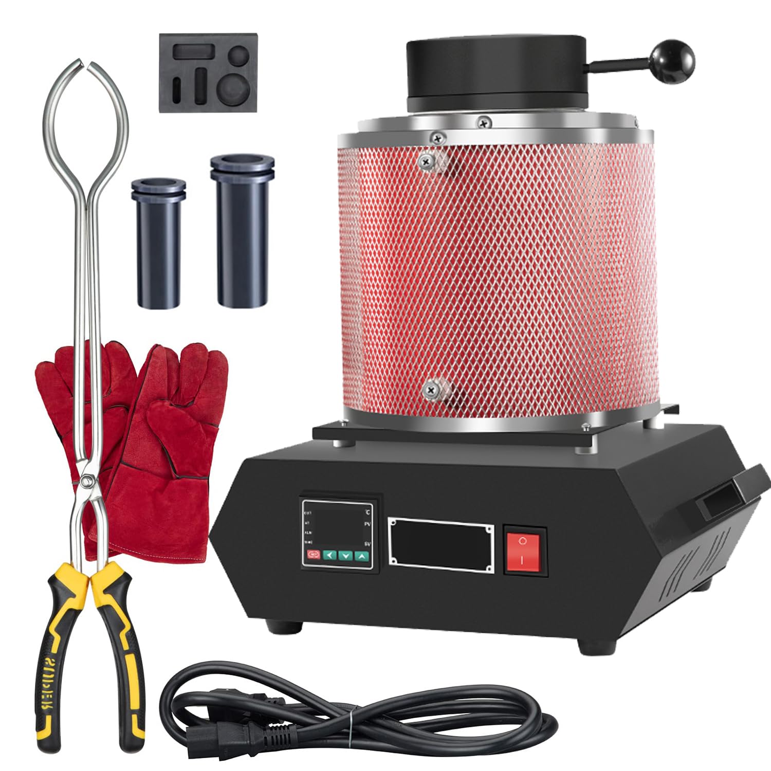 Four de fusion d'or électrique 1500 W machine fusion métal avec creuset graphite