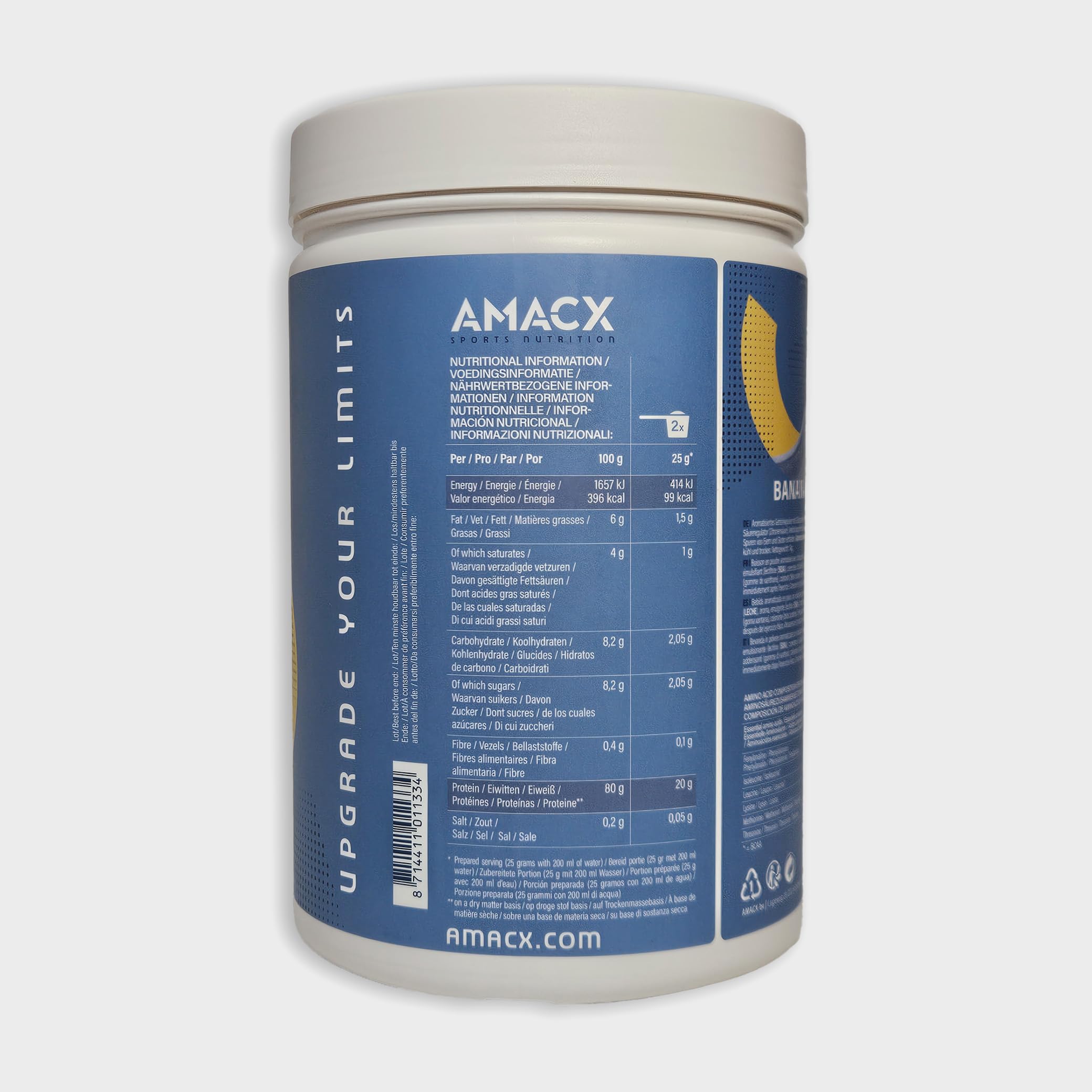 AMACX Protein Delux – Proteine in Polvere 1kg – Whey Protein con proteine whey isolate – 20g Proteica per Porzione – Sviluppo Muscolare e la Rigenerazione – Vaniglia