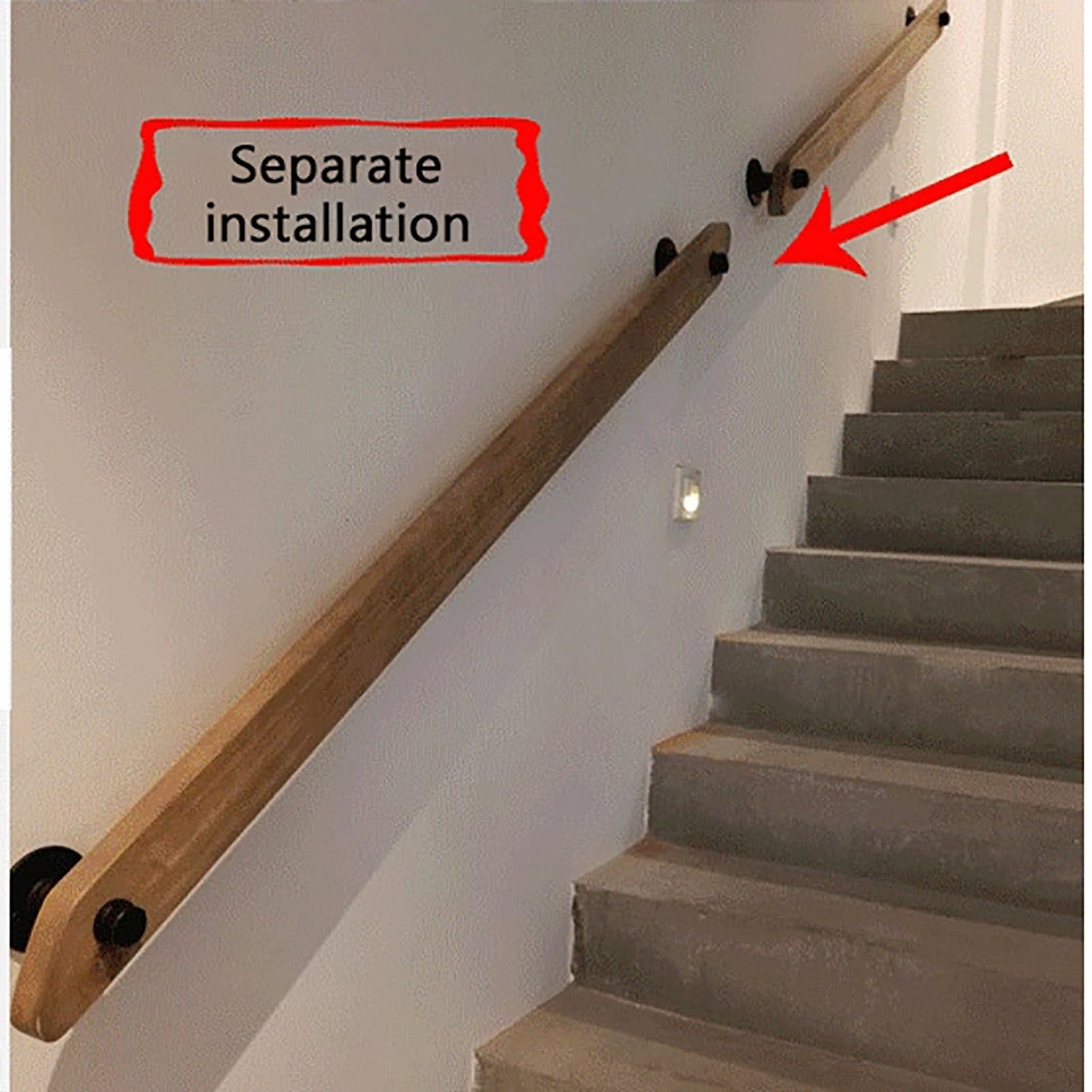 MNYDXY Black Wrought Iron L-Type Stair Handrail, Galvanized Pipe Railing Square Tube Banister Villa Loft Protective Fence - Safety Non-Slip Guardrails - Water Pipe Design (Size : 3.1 FT
