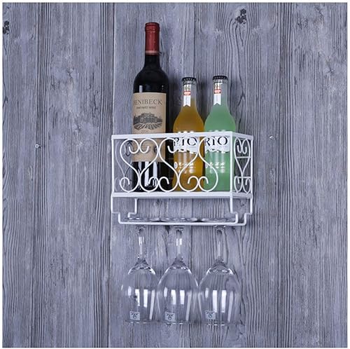 Miniatura 7 de MiroDo Estante de pared de metal retro para el hogar, bar, con soporte para vidrio, soporte de exhibición para organizar botellas de vino, 3