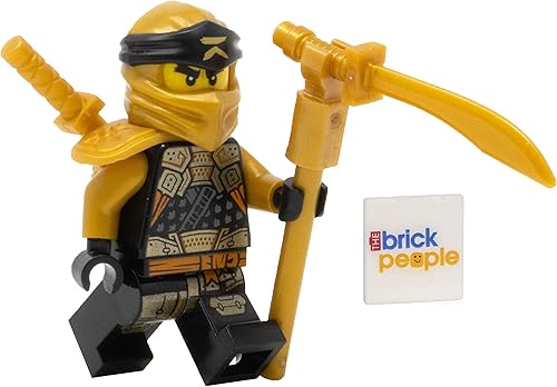 LEGO Ninjago Minifigura cristalizada Cole con armas doradas duales
