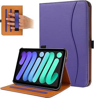 FANRTE Case for New iPad Mini 6 2021 (6th Generation), Premium PU Leather Folio Stand Smart Protective Cover, Multi-Viewing Angles and Auto Wake & Sleep Function for iPad Mini 6th Gen 8.3 Inch（Purple）