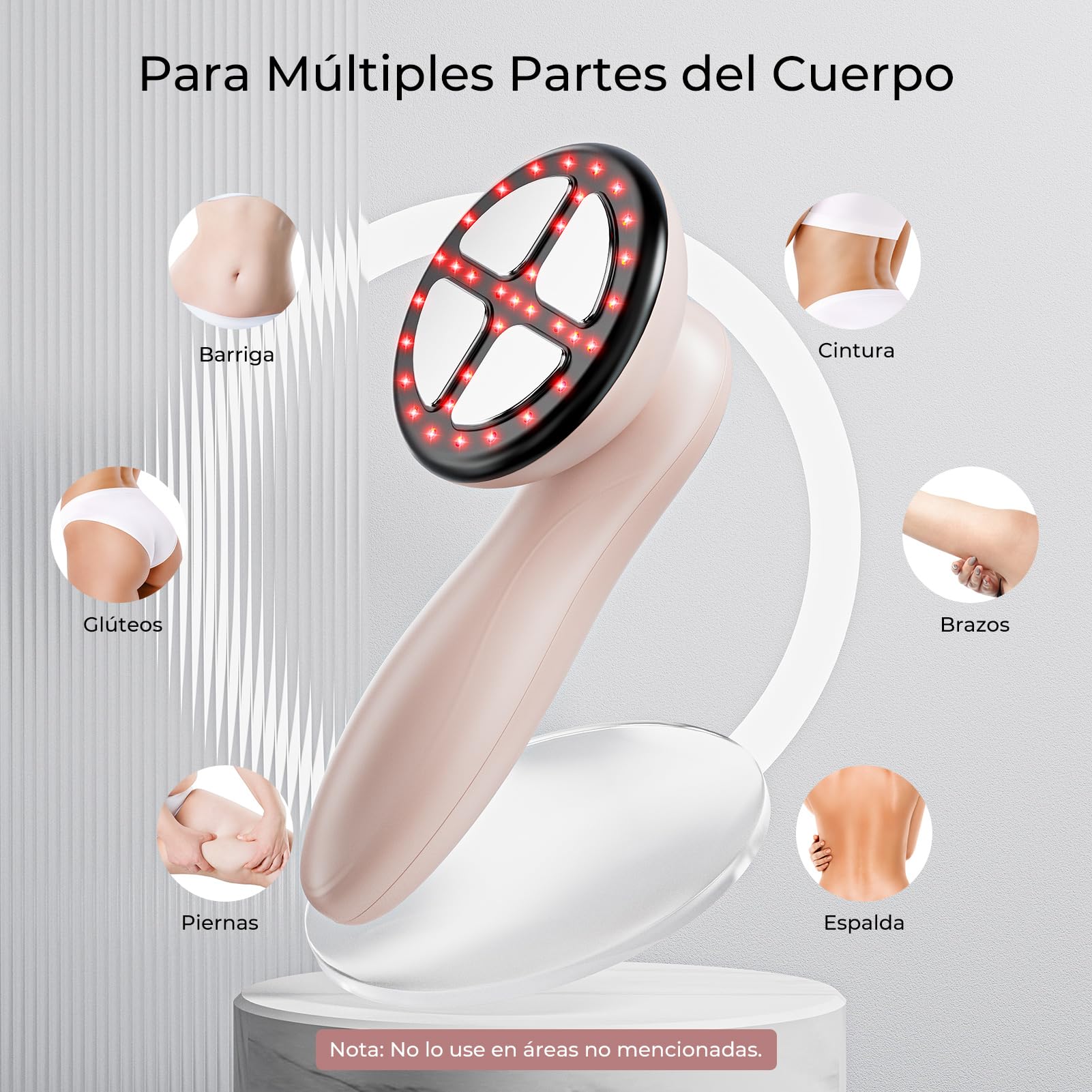 Masajeador Anticelulítico, Celulitis Masajeador Electrico para Masaje de Cintura, Abdomen, Glúteos, Brazos, Piernas y Espalda (Oro Rosa)