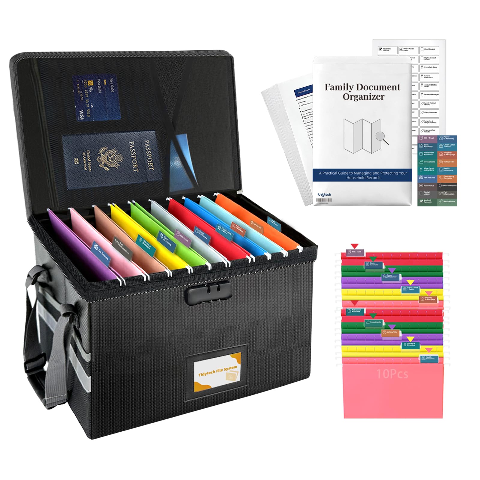Deluxe Next of Kin Box Organizer with Labels,Estate Planning Organizer Kit