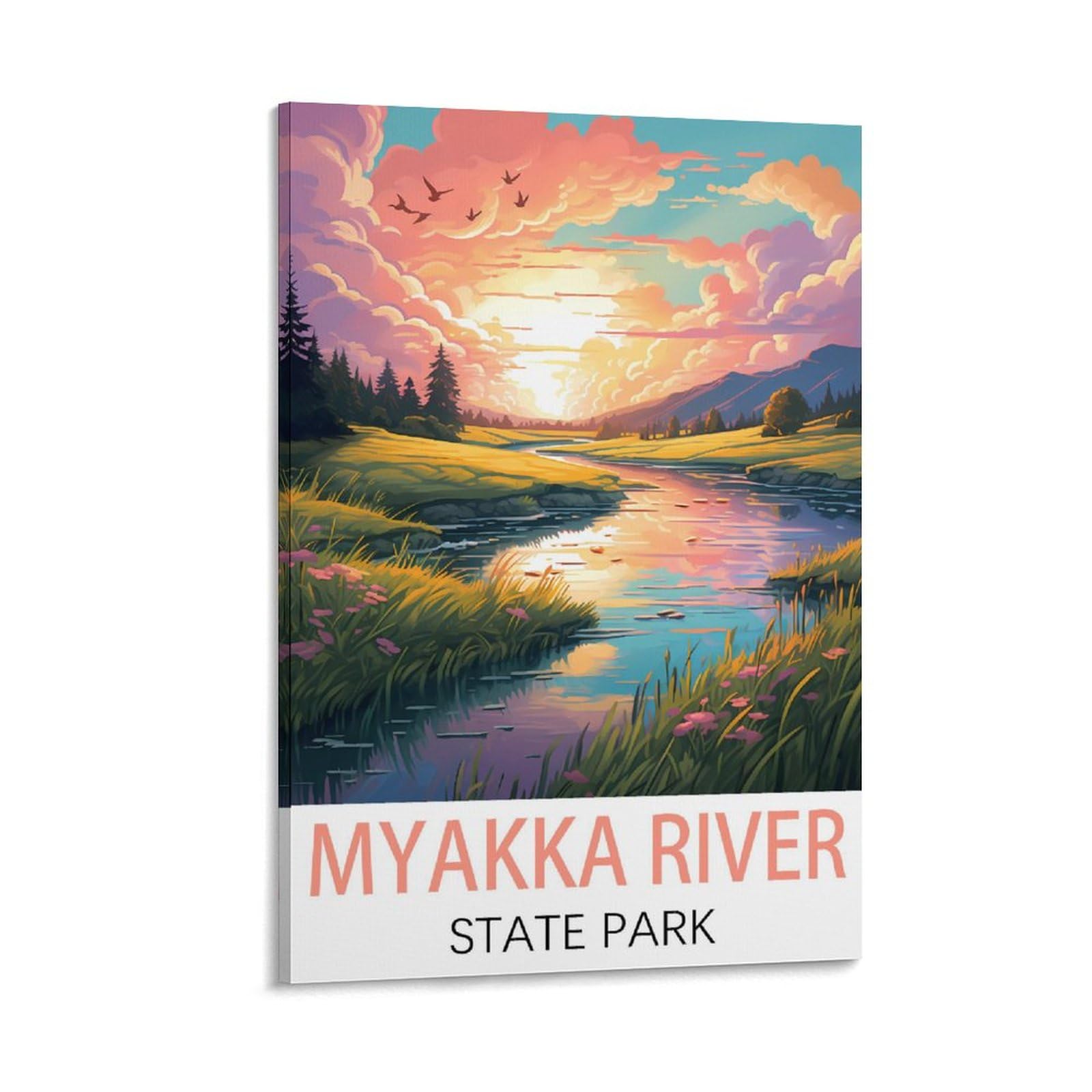 KmoNo Myakka River State Park Vintage Travel Posters 24x36inch(60x90cm) Poster Decor Painting Canvas Wall Art Living Room Poster Bedroom