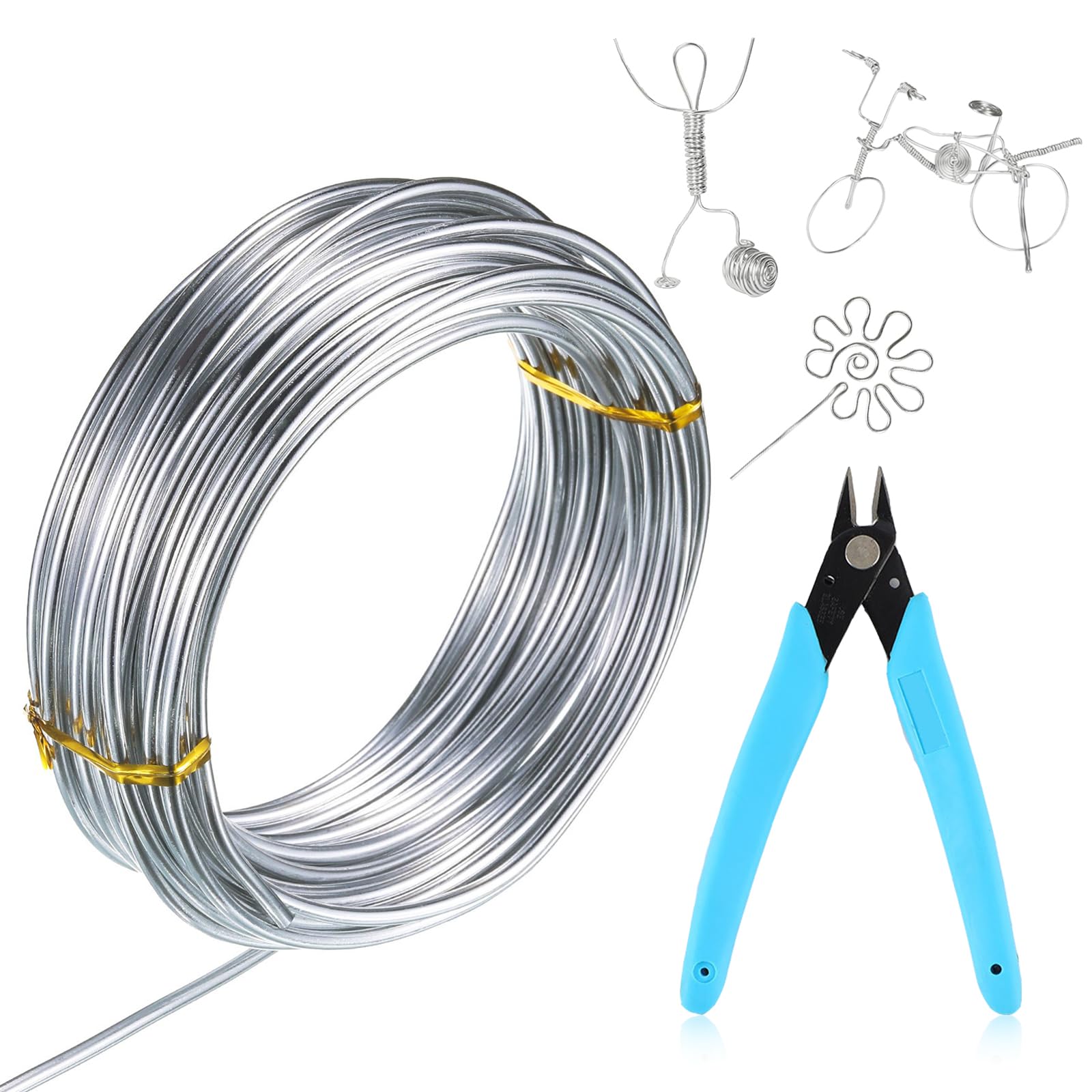 VynyQoo Filo Di Alluminio Modellabile 2mm - Bobina Da 33m Argento Per Fai-Da-Te E Gioielli - Foto 12