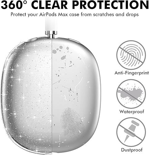 Miniatura 9 de NIUTRENDZ Funda transparente para AirPods Max funda protectora de TPU suave para los oídos accesorios Antihuellas antiarañazos y