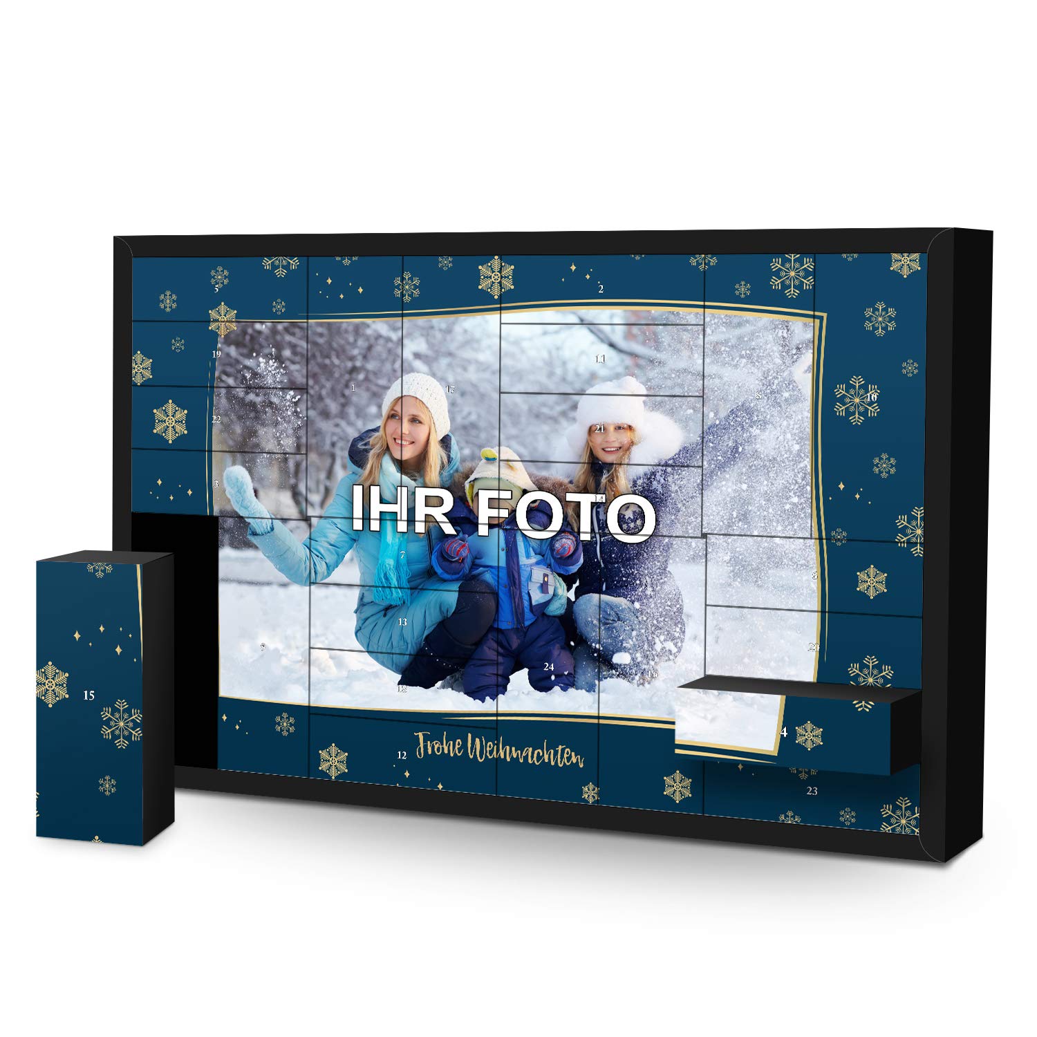 printplanet Schachtel-Adventskalender zum Befüllen 2025 mit eigenem Foto Bedruckt - Rahmen 2-2025